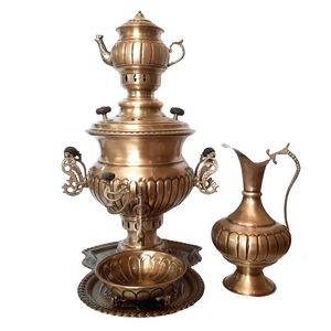 ست سماور زغالی 5 پارچه مدل 007kh